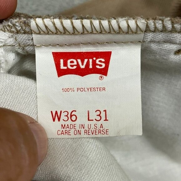 Vintage Levis Action Slacks Brown Polyester Trousers W36 L31 USA-Made a0183 - Picture 3 of 10